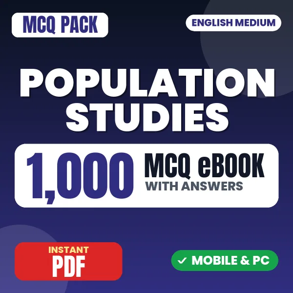 Population Studies – 1000 MCQ eBook with Answers | English Medium PDF Download