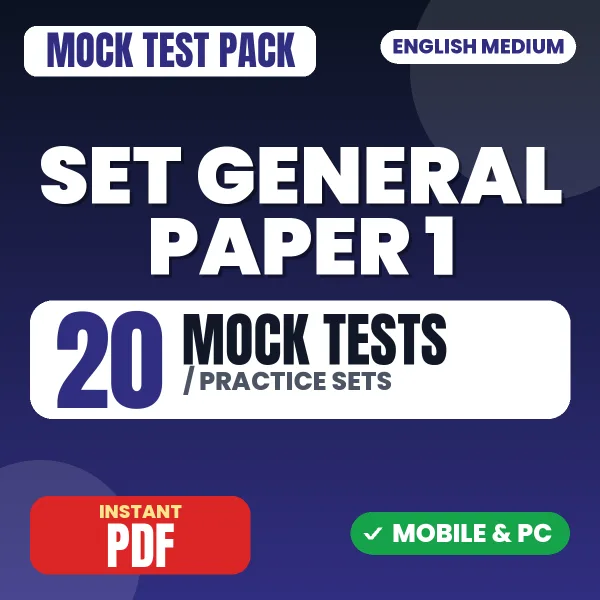 SET General Paper I Exam – 20 Mock Tests / Practice Sets | English Medium PDF Download