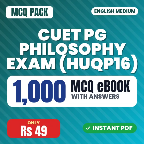 CUET PG Philosophy Exam (HUQP16) – 1000 MCQ eBook with Answers | English Medium PDF Download