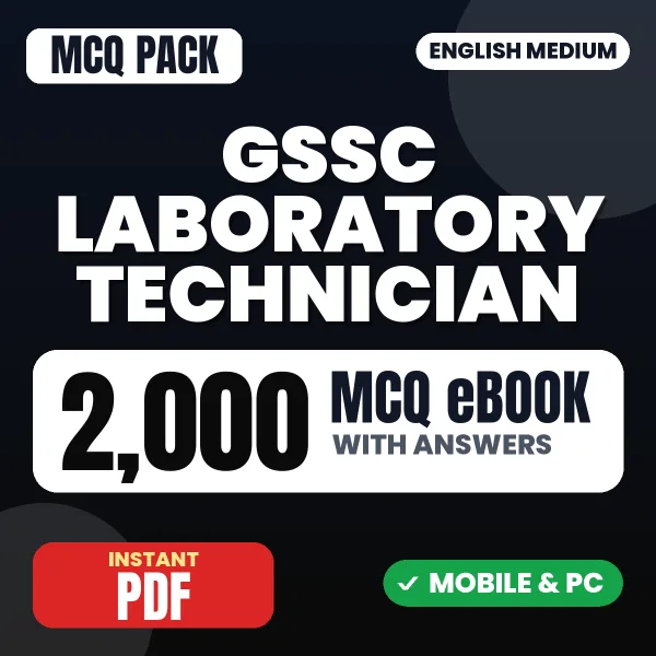 GSSC Laboratory Technician Exam CBT 1 – 2000 MCQ eBook with Answers | English Medium PDF Download