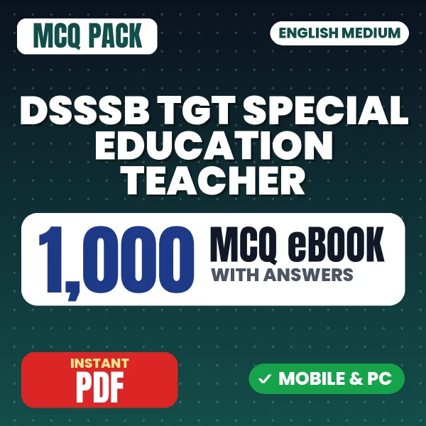 DSSSB TGT Special Education Teacher Exam – 1000 MCQ eBook with Answers | English Medium PDF Download