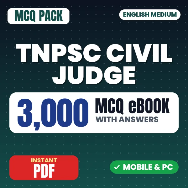 TNPSC Civil Judge Prelims Exam – 3000 MCQ eBook with Answers | English Medium PDF Download