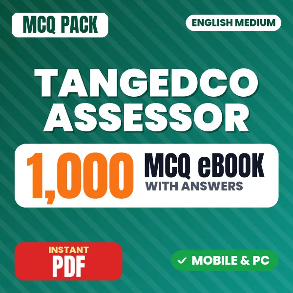 TANGEDCO Assessor Exam – 1000 MCQ eBook with Answers | English Medium PDF Download