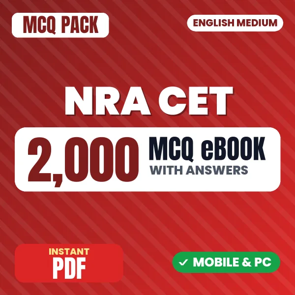 NRA CET Exam – 2000 MCQ eBook with Answers | English Medium PDF Download