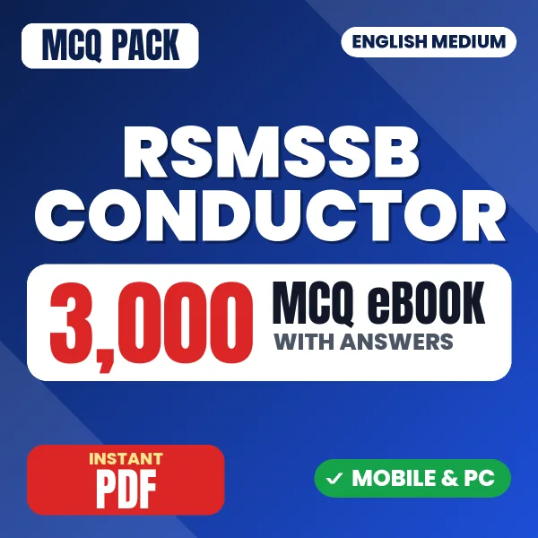 RSMSSB Conductor Exam – 3000 MCQ eBook with Answers | English Medium PDF Download