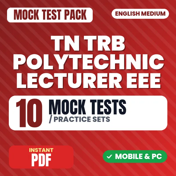 TN TRB Polytechnic Lecturer EEE Exam (Civil) – 10 Mock Tests / Practice Sets | English Medium PDF Download