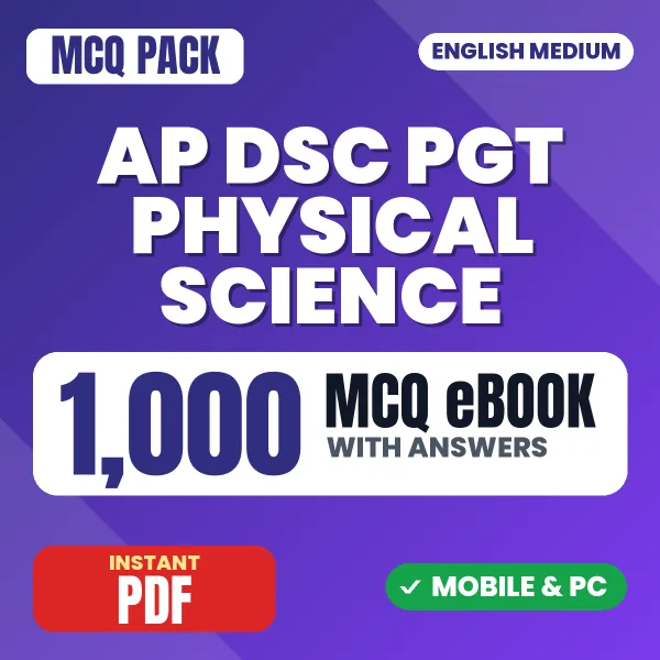 AP DSC PGT (Physical Science) Paper 2 Exam – 1000 MCQ eBook with Answers | English Medium PDF Download