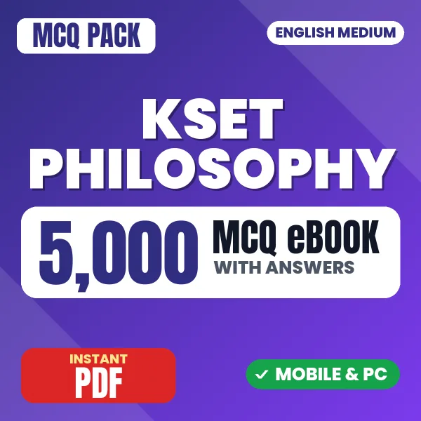 KSET Philosophy (Paper 2) Exam – 5000 MCQ eBook with Answers | English Medium PDF Download