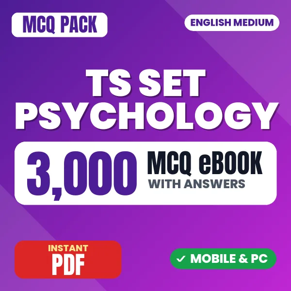 TS SET Psychology Exam – 3000 MCQ eBook with Answers | English Medium PDF Download