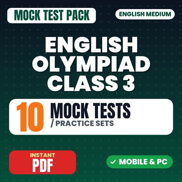 English Olympiad (IEO) Class 3 Exam – 10 Mock Tests / Practice Sets | English Medium PDF Download