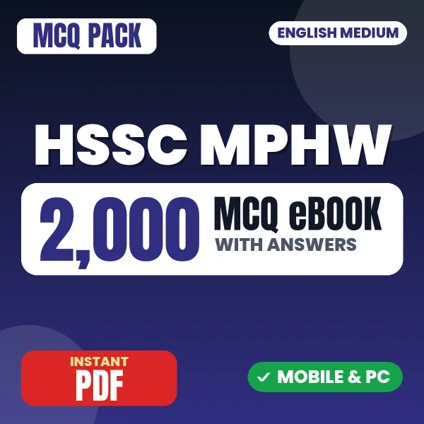 HSSC Multi Purpose Health Worker Exam – 2000 MCQ eBook with Answers | English Medium PDF Download