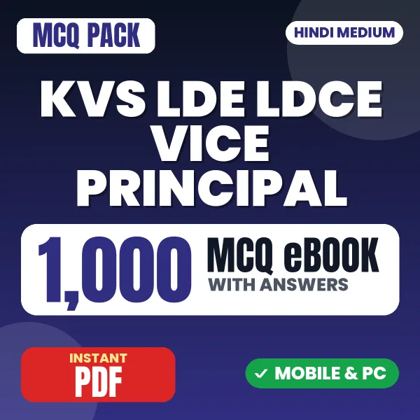 KVS LDE/LDCE Vice Principal Exam Tier 1 – 1000 MCQ eBook with Answers | Hindi Medium PDF Download