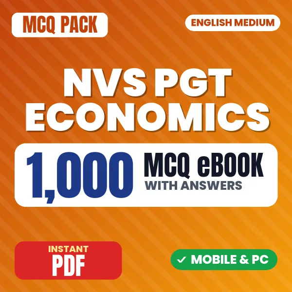 NVS PGT Economics Preliminary Exam Tier 1 – 1000 MCQ eBook with Answers | English Medium PDF Download