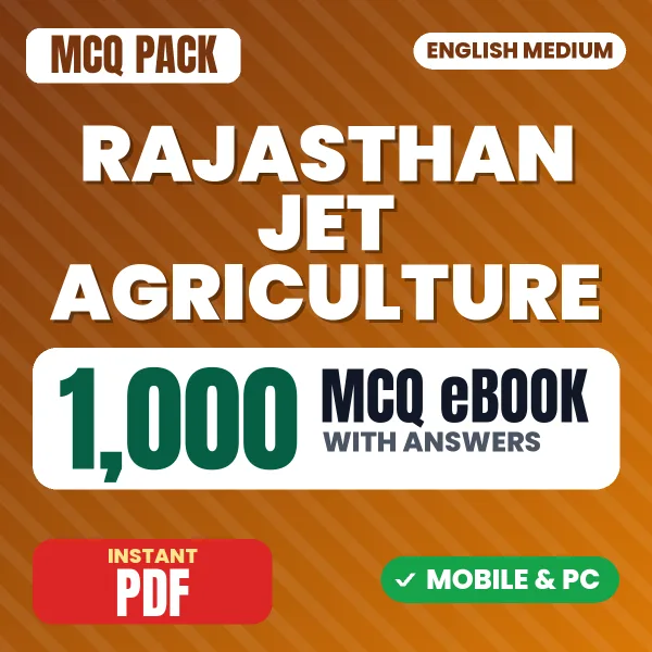 Rajasthan JET Agriculture Exam – 1000 MCQ eBook with Answers | English Medium PDF Download