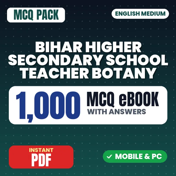 Bihar Higher Secondary School Teacher Botany (Paper-II) Exam – 1000 MCQ eBook with Answers | English Medium PDF Download