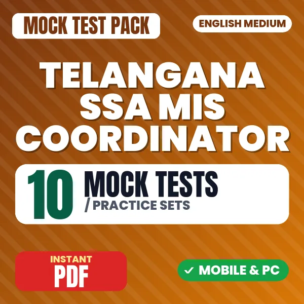 Telangana SSA MIS Coordinator Exam – 10 Mock Tests / Practice Sets | English Medium PDF Download