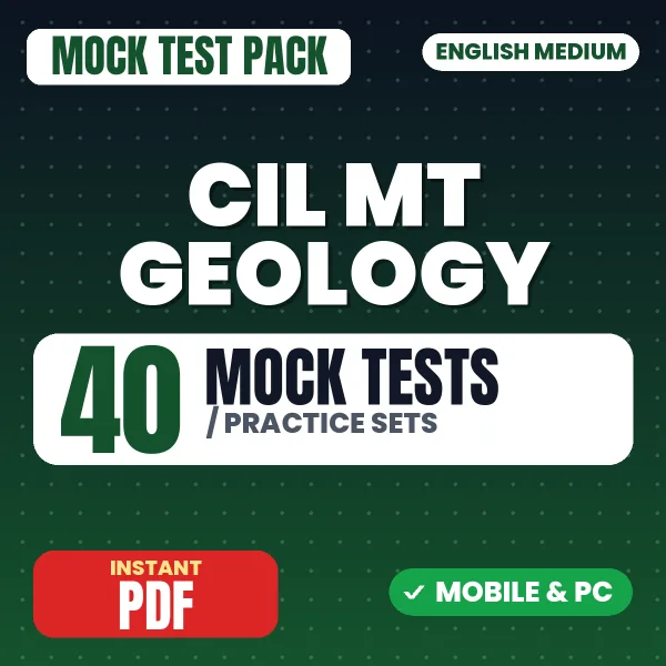 CIL Management Trainee Geology Exam – 40 Mock Tests / Practice Sets | English Medium PDF Download