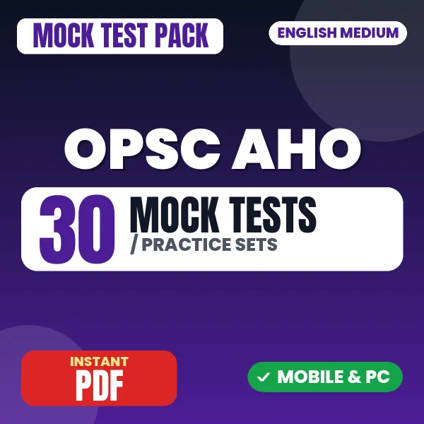 OPSC Assistant Horticulture Officer Exam Paper 1 – 30 Mock Tests / Practice Sets | English Medium PDF Download