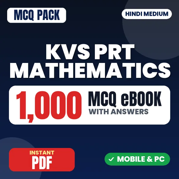 KVS PRT (Mathematics) Exam – 1000 MCQ eBook with Answers | Hindi Medium PDF Download
