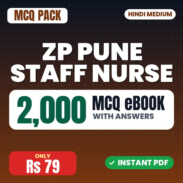 ZP Pune Staff Nurse Exam – 2000 MCQ eBook with Answers | Hindi Medium PDF Download