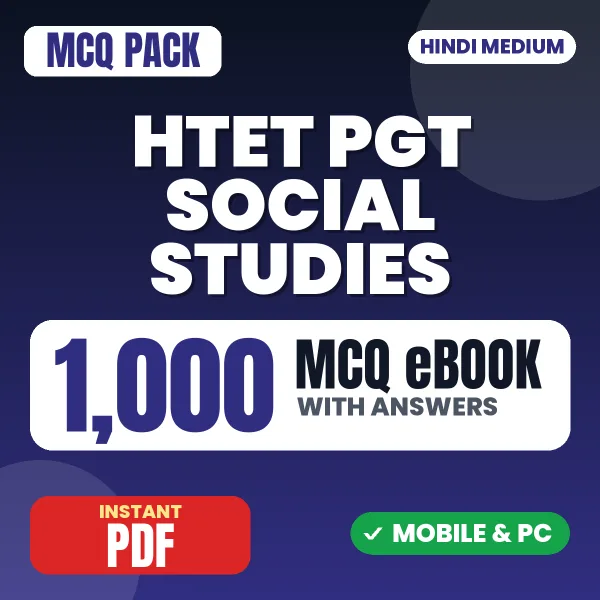 Haryana TET PGT Social Studies & Social Science Exam – 1000 MCQ eBook with Answers | Hindi Medium PDF Download