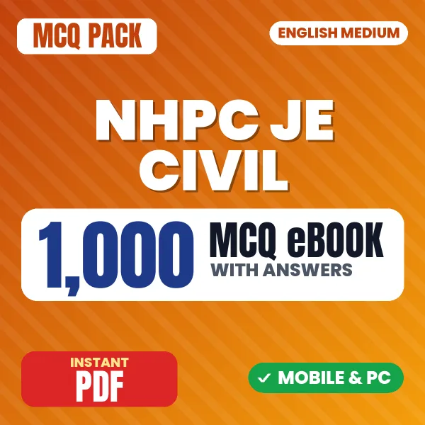 NHPC JE Civil Exam – 1000 MCQ eBook with Answers | English Medium PDF Download
