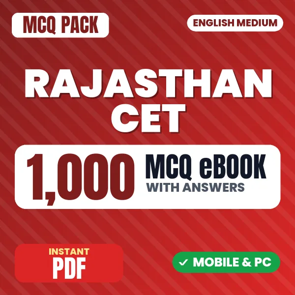 Rajasthan CET Exam (Graduation Level) – 1000 MCQ eBook with Answers | English Medium PDF Download