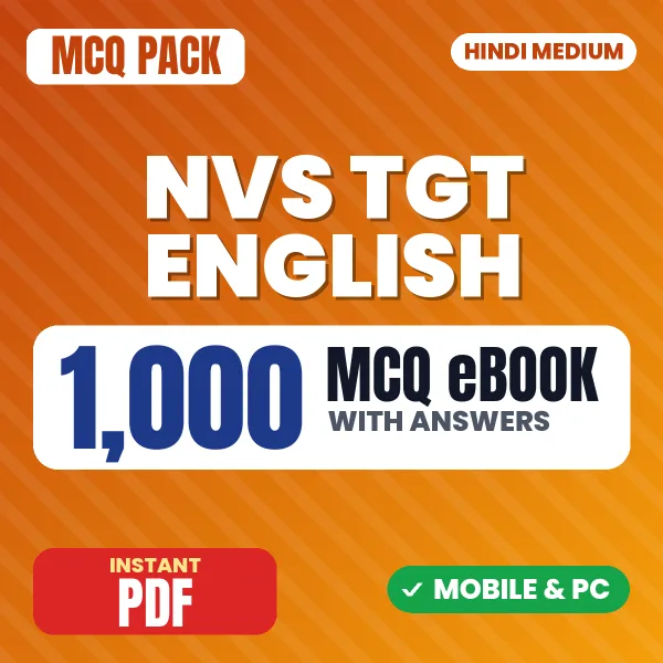 NVS TGT English Preliminary Exam Tier 1 – 1000 MCQ eBook with Answers | Hindi Medium PDF Download
