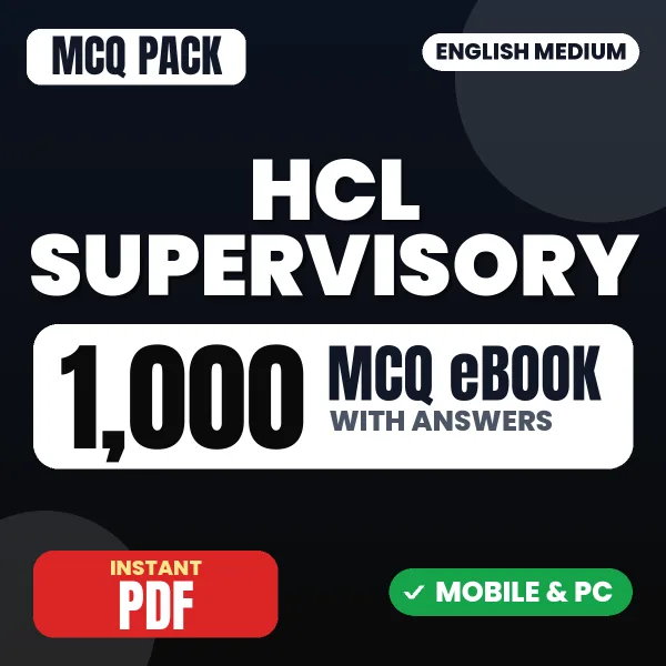 HCL Supervisory Exam – 1000 MCQ eBook with Answers | English Medium PDF Download