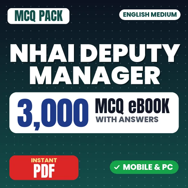 NHAI Deputy Manager (Finance & Accounts) Exam – 3000 MCQ eBook with Answers | English Medium PDF Download
