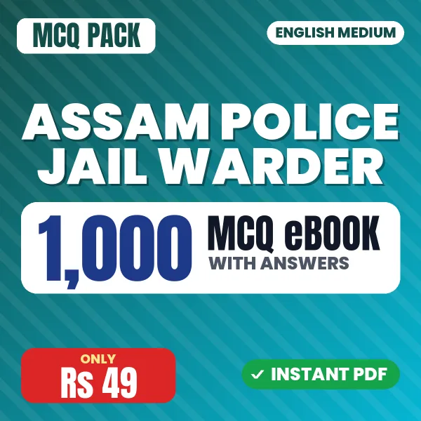 Assam Police Jail Warder Exam – 1000 MCQ eBook with Answers | English Medium PDF Download
