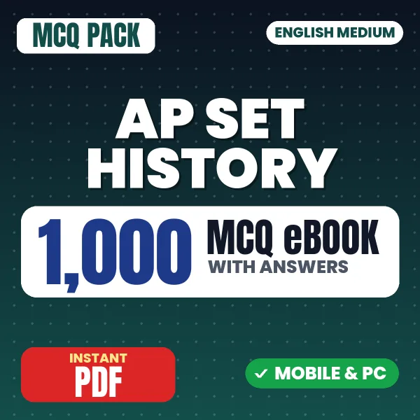 AP SET History Exam Paper 2 – 1000 MCQ eBook with Answers | English Medium PDF Download