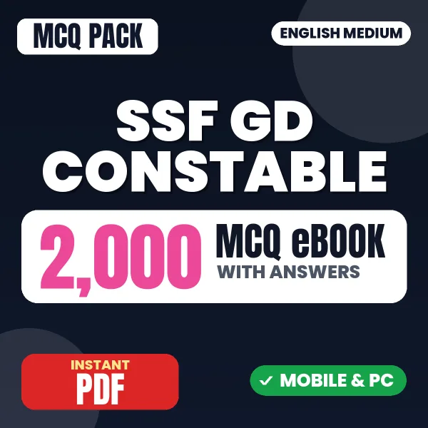 SSF GD Constable Exam – 2000 MCQ eBook with Answers | English Medium PDF Download