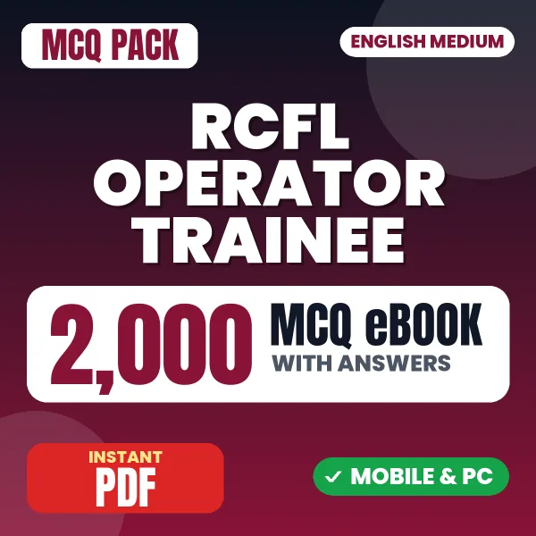 RCFL Operator Trainee Exam – 2000 MCQ eBook with Answers | English Medium PDF Download