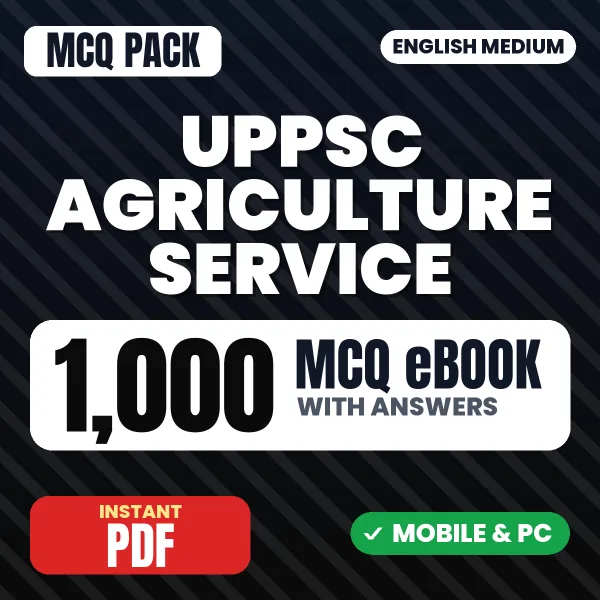 UPPSC Agriculture Service Prelims Exam – 1000 MCQ eBook with Answers | English Medium PDF Download