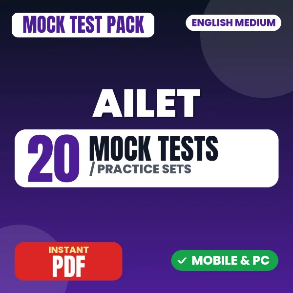 AILET LLB Exam – 20 Mock Tests / Practice Sets | English Medium PDF Download
