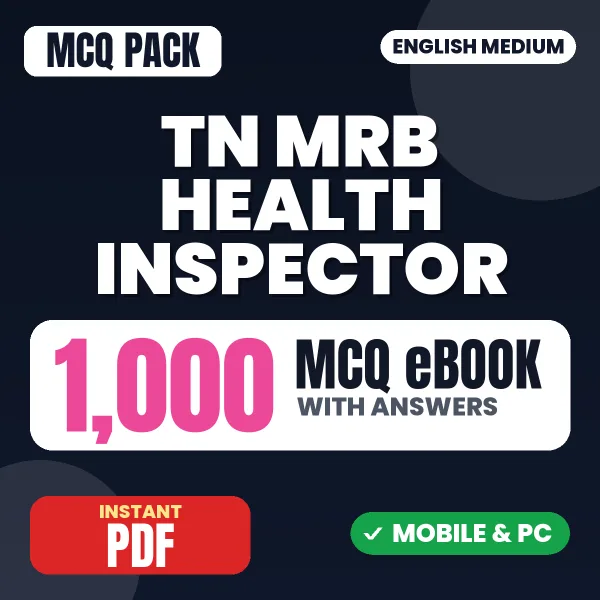TN MRB Health Inspector Exam – 1000 MCQ eBook with Answers | English Medium PDF Download