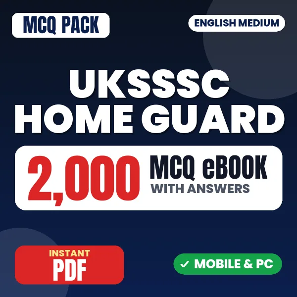 UKSSSC Home Guard Exam – 2000 MCQ eBook with Answers | English Medium PDF Download