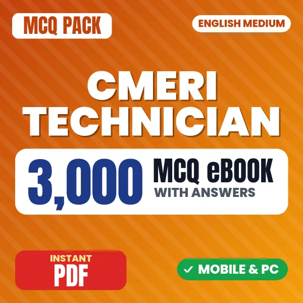 CSIR CMERI Technician Exam Paper 1 – 3000 MCQ eBook with Answers | English Medium PDF Download