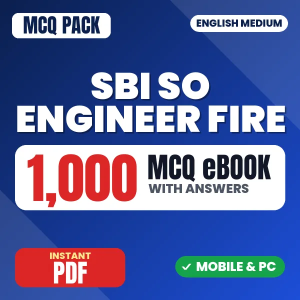 SBI SO Engineer Fire Exam – 1000 MCQ eBook with Answers | English Medium PDF Download