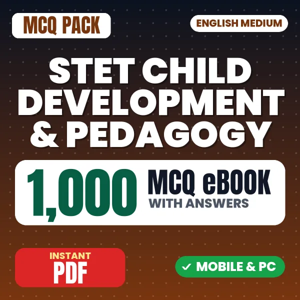 STET Child Development & Pedagogy Exam – 1000 MCQ eBook with Answers | English Medium PDF Download