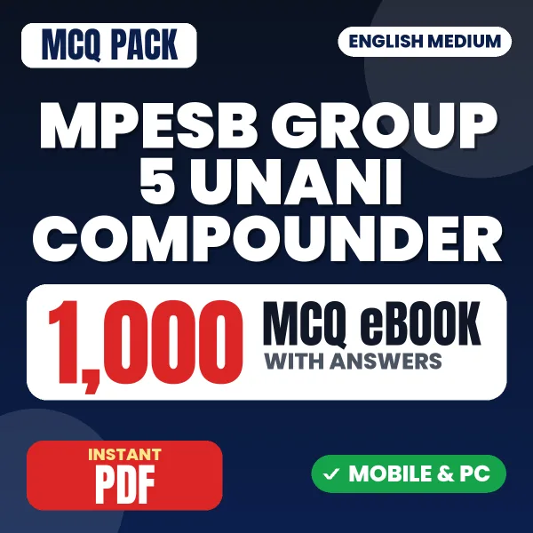 MPESB Group 5 (Unani Compounder) Exam – 1000 MCQ eBook with Answers | English Medium PDF Download