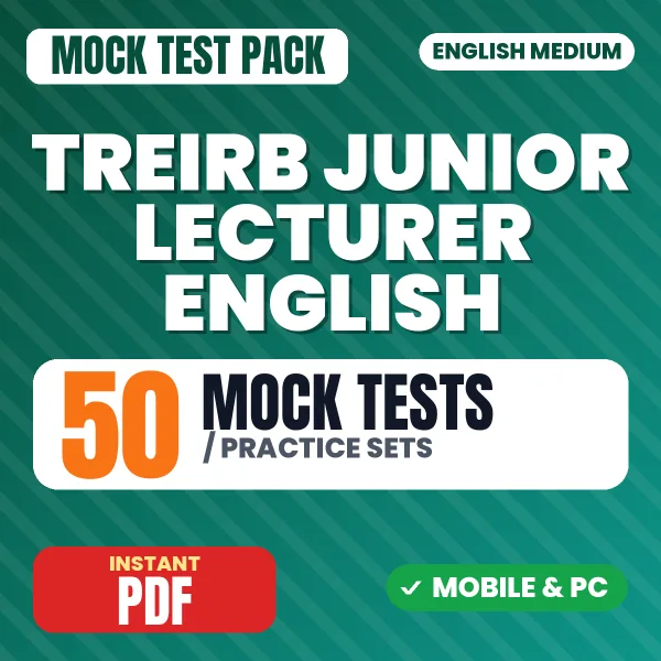 TREIRB Junior Lecturer English (Paper-I) Exam – 50 Mock Tests / Practice Sets | English Medium PDF Download