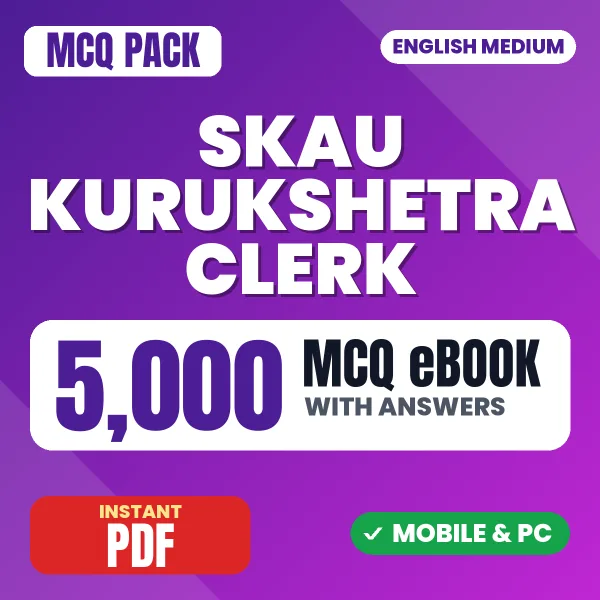 SKAU Kurukshetra Clerk Exam – 5000 MCQ eBook with Answers | English Medium PDF Download