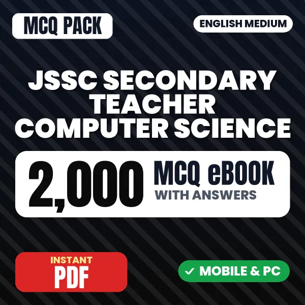 JSSC Secondary Teacher (Computer Science) Exam Paper 1 – 2000 MCQ eBook with Answers | English Medium PDF Download