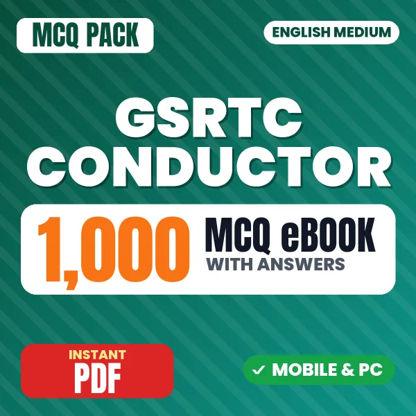 GSRTC Conductor Exam – 1000 MCQ eBook with Answers | English Medium PDF Download