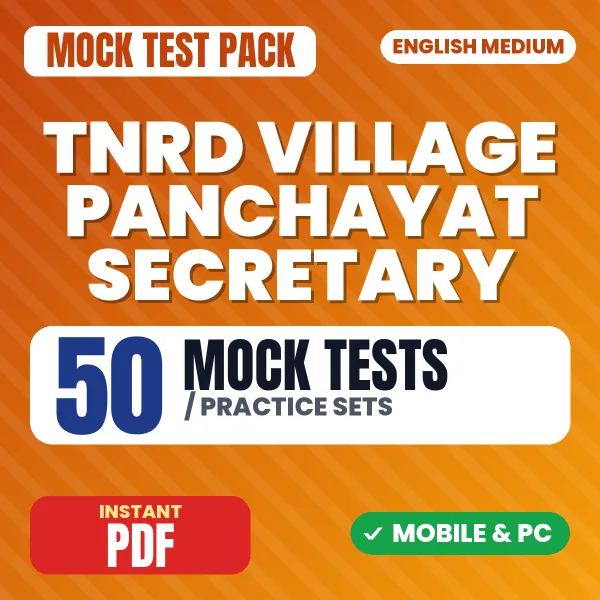TNRD Village Panchayat Secretary Exam – 50 Mock Tests / Practice Sets | English Medium PDF Download