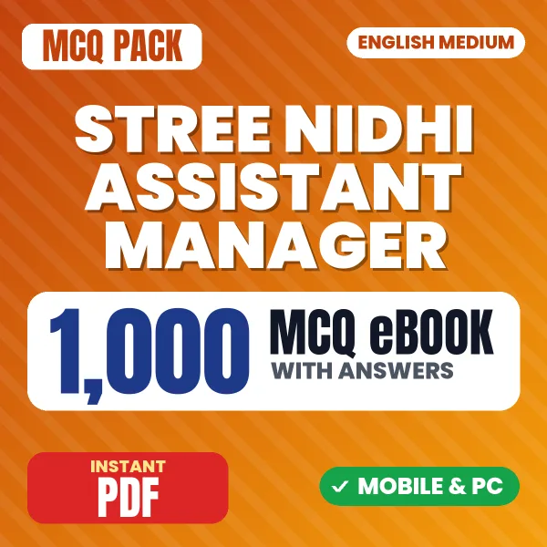 Stree Nidhi Assistant Manager Exam – 1000 MCQ eBook with Answers | English Medium PDF Download