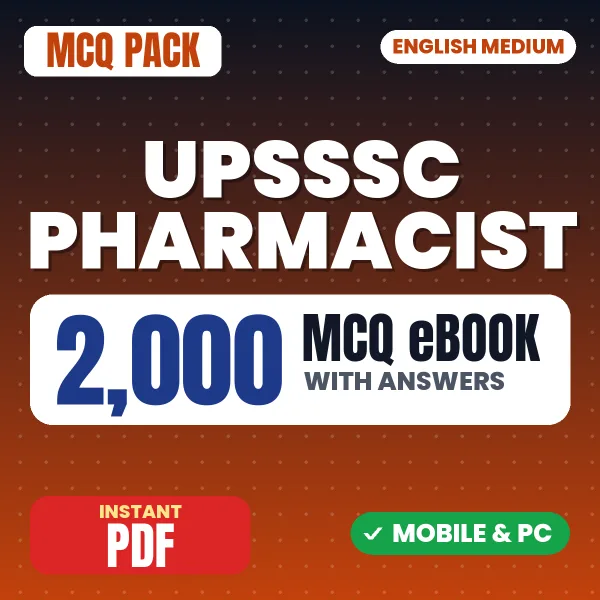 UPSSSC Pharmacist (Bheshajik) Exam – 2000 MCQ eBook with Answers | English Medium PDF Download