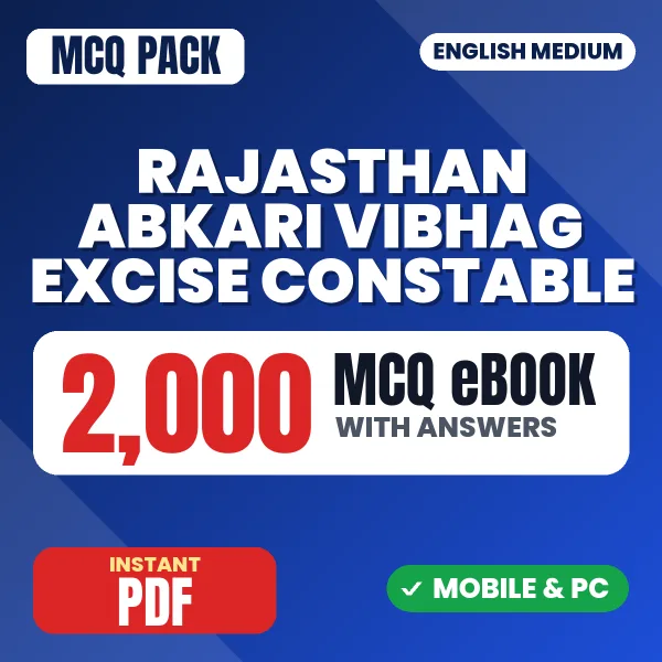 Rajasthan Abkari Vibhag Constable Exam – 2000 MCQ eBook with Answers | English Medium PDF Download